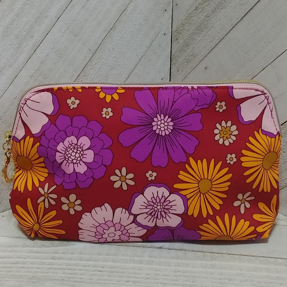 NEW Estee Lauder Floral Geometric Print Makeup Toiletries Bag